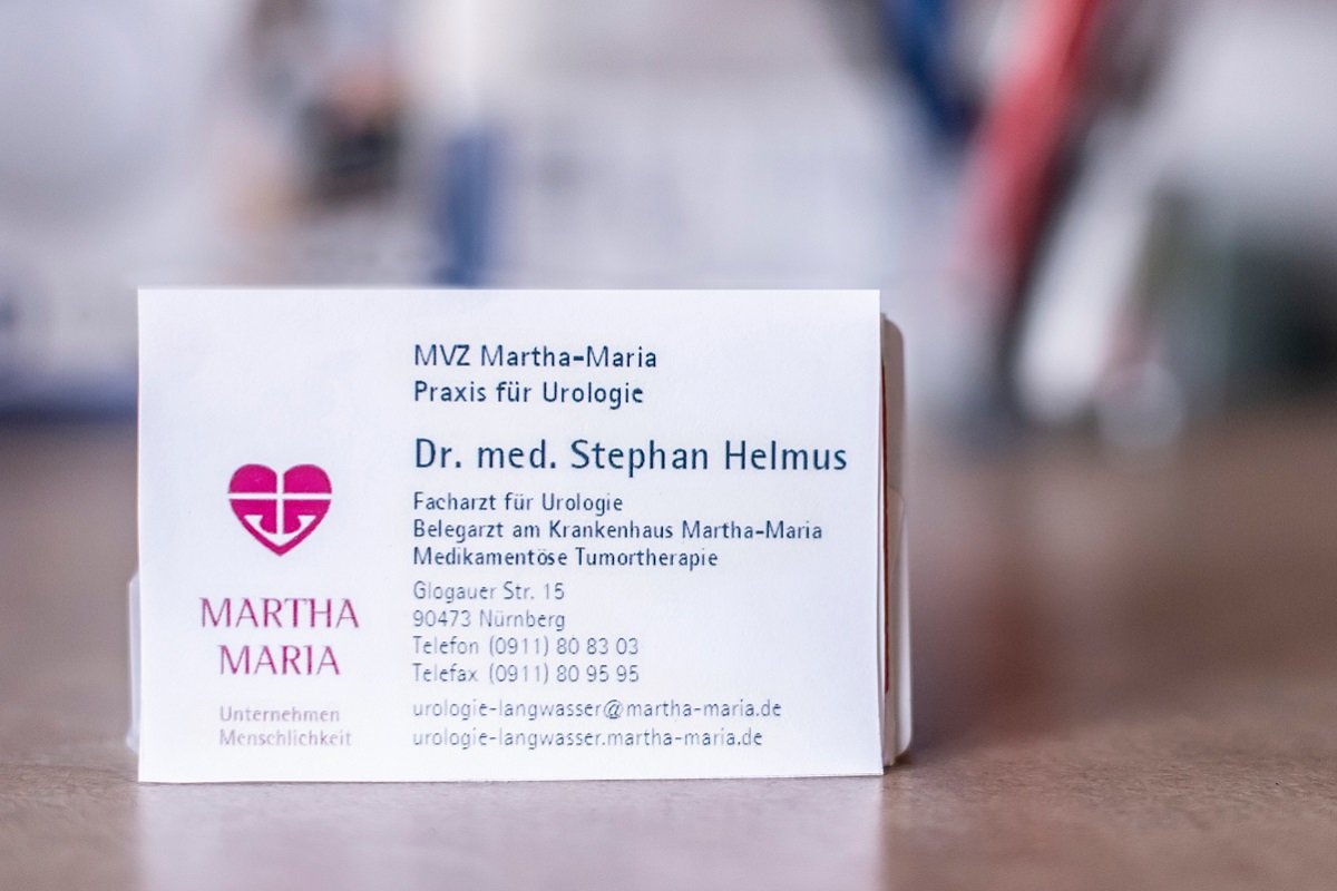 Visitenkarte der MVZ Martha-Maria Praxis für Urologie Nürnberg-Langwasser Dr. Stephan Helmus