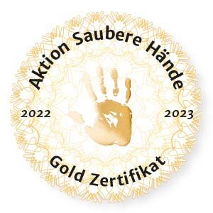 Gold-Zertifikat Aktion Saubere Hände 2022 + 2023