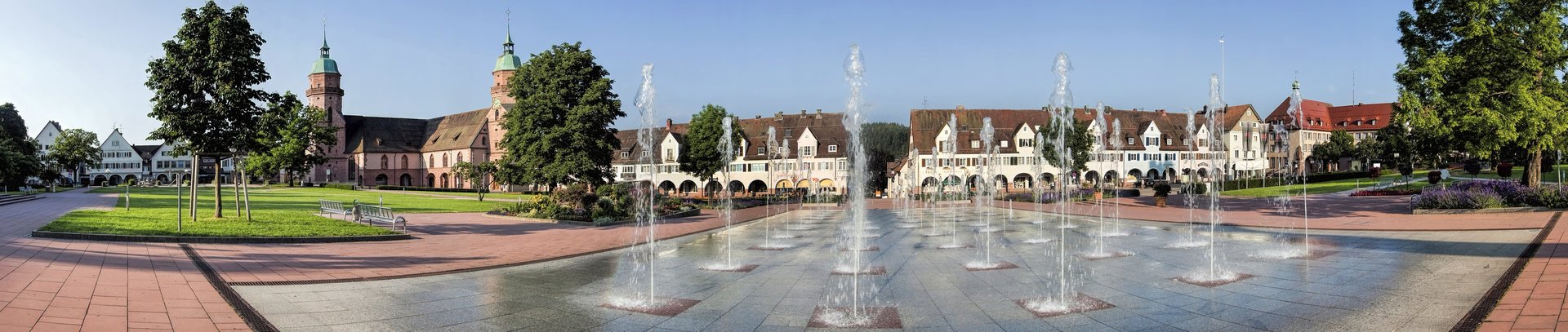 Fontänen auf Marktplatz in Freudenstadt