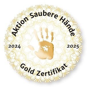 Gold-Zertifikat "Aktion Saubere Hände" 2024 und 2025