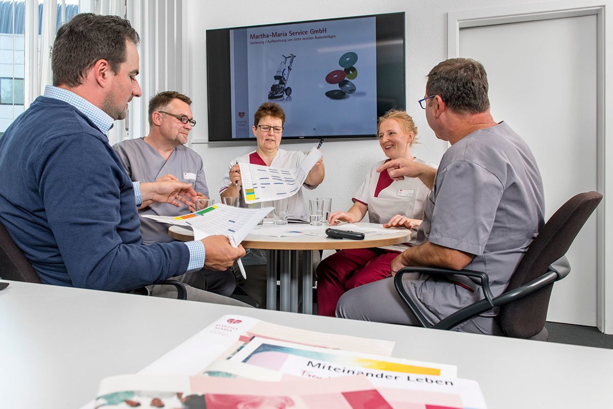 Teambesprechung in der Martha-Maria Service GmbH Teambesprechung