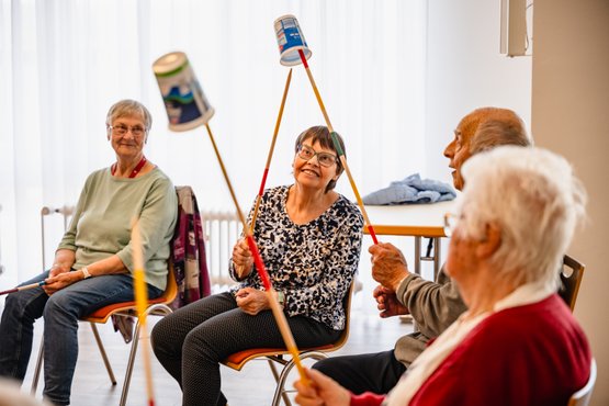 Gymnastik und sportliche Aktivierung im Seniorenzentrum Martha-Maria Wüstenrot.