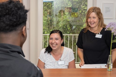 Der Empfang in der Klinik für psychosomatische Medizin und Psychotherapie am Krankenhaus Martha-Maria Nürnberg