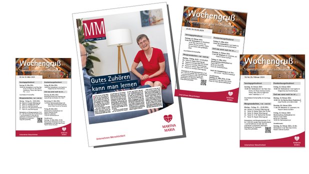 Martha-Maria Veröffentlichungen: Magazin und Wochengruß zur Information über Diakoniewerk.