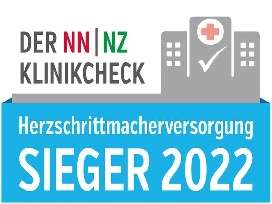 Auszeichnung Sieger 2022 für Herzschrittmacherversorgung im Klinikcheck.