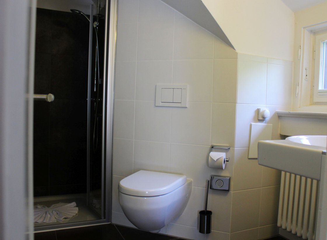 Ein Badezimmer im Martha-Maria-Hotel Hohenschwangau.