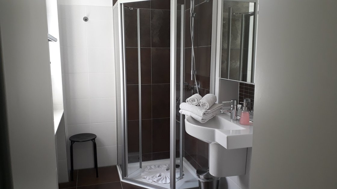 Ein Badezimmer im Martha-Maria-Hotel Hohenschwangau.