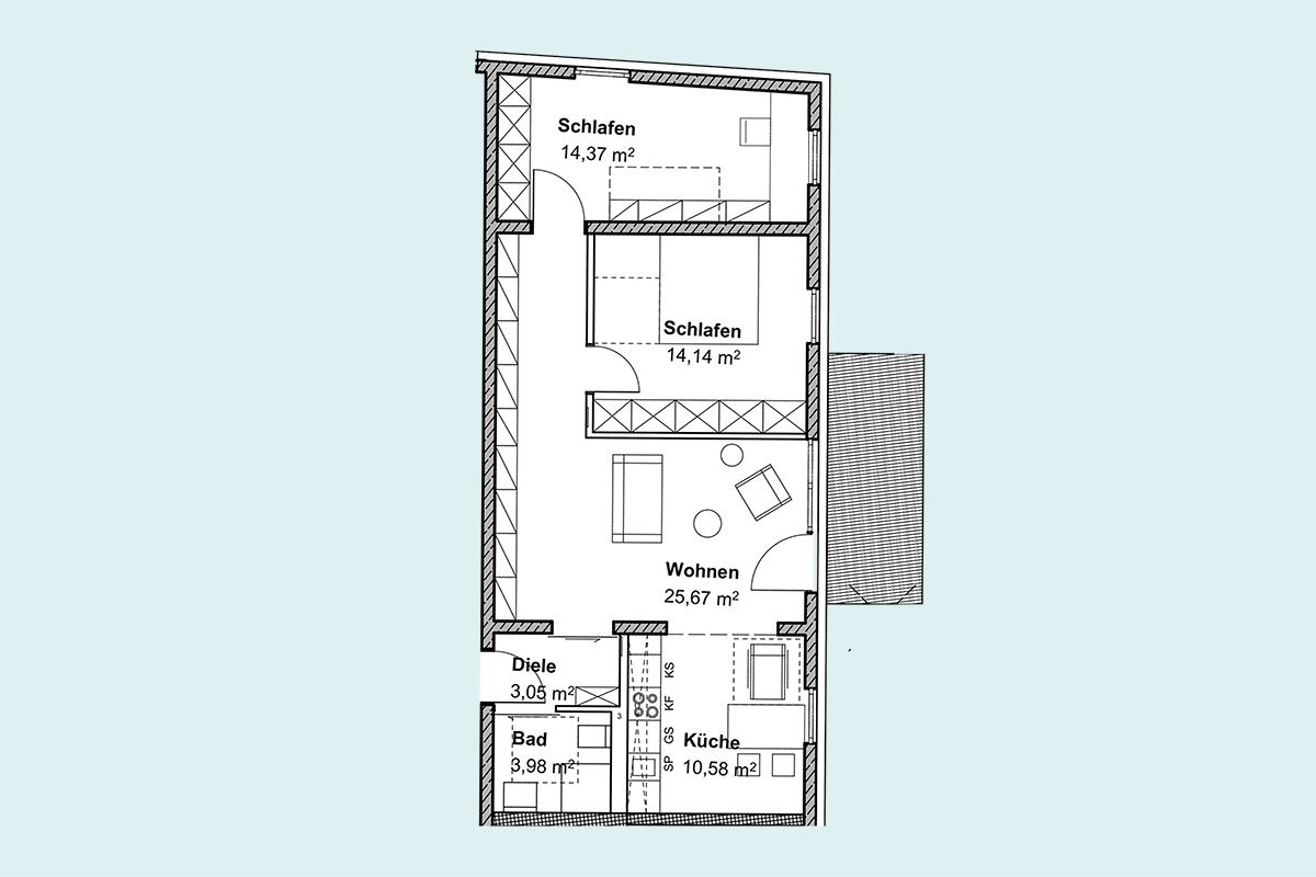 Betreutes Wohnen - Wohnung Typ 10