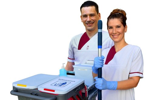 Zwei Service-Mitarbeitende der Martha-Maria Service GmbH