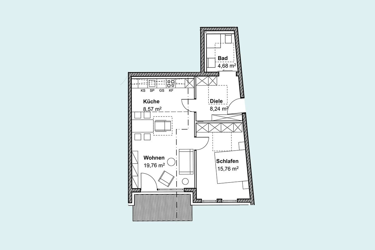 Betreutes Wohnen - Wohnung Typ 3