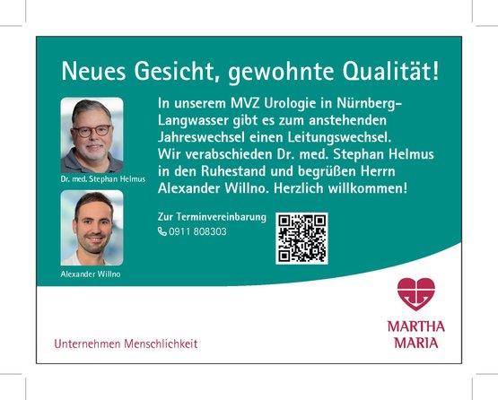 Die Begrüßung von Alexander Willno als Arzt im MVZ Martha-Maria Praxis für Urologie