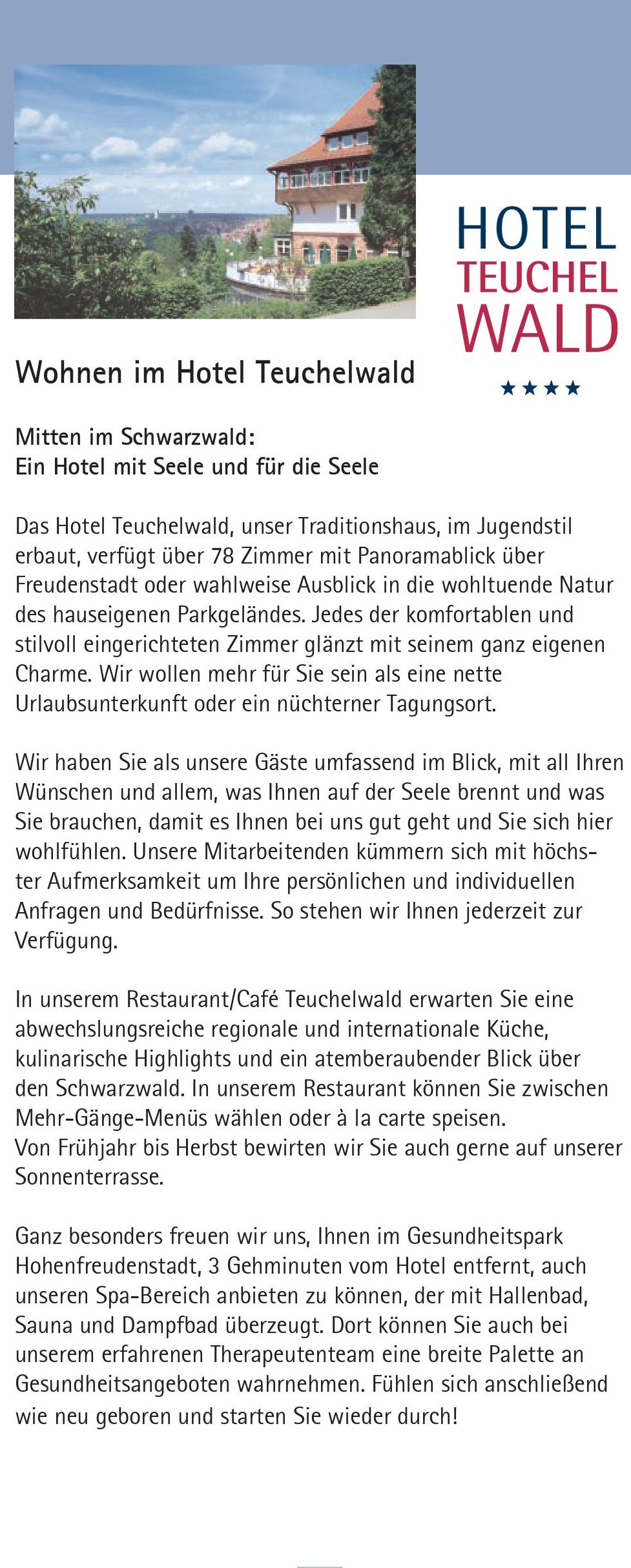 Wohnen im Hotel Teuchelwald