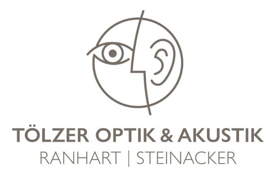 Logo von Tölzer Optik & Akustik, stilisiertes Gesicht mit Ohr und Auge.