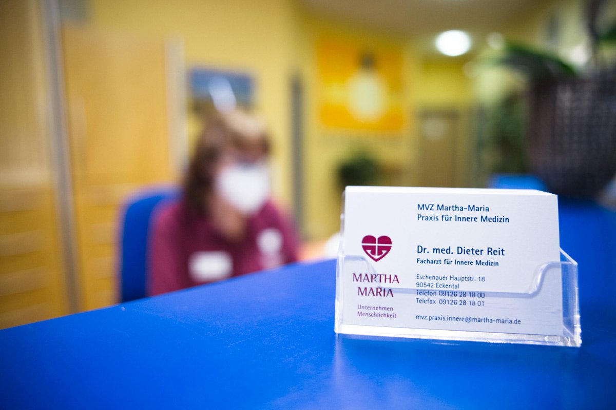 Der Empfang im MVZ Martha-Maria Innere Medizin Eckental
