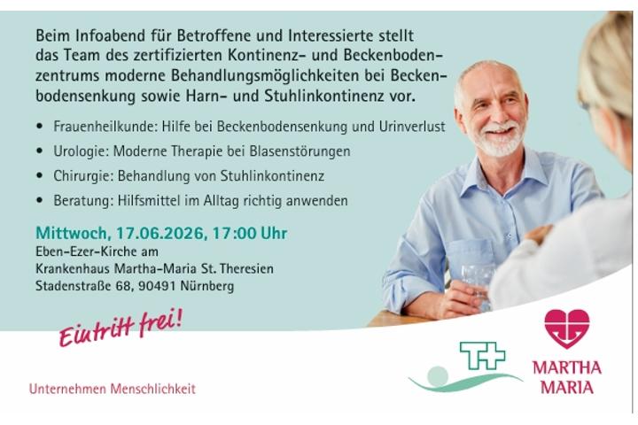 Infoabend für Betroffene: Kontinenz- und Beckenbodenzentrum 